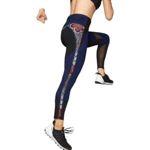 Athleta Blue and Black withLorus Prescision Mesh Athletic Leggings